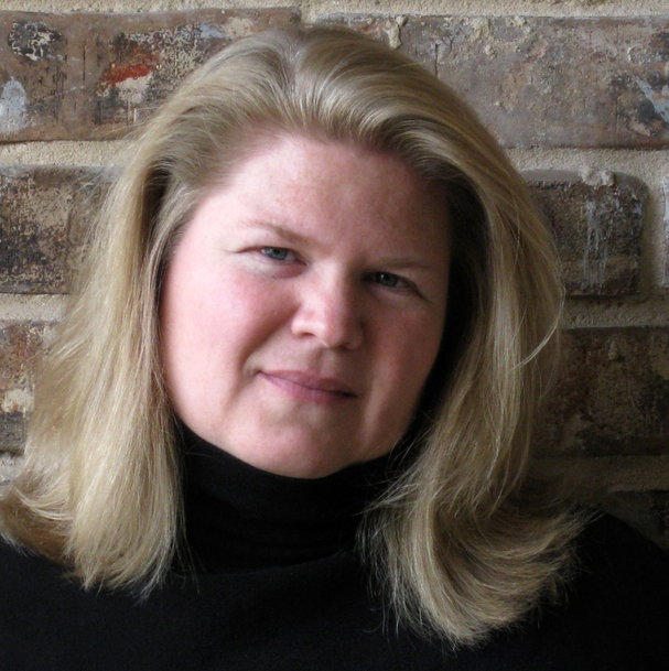 headshots of blonde girl in black turtle neck standing in front of brick wall